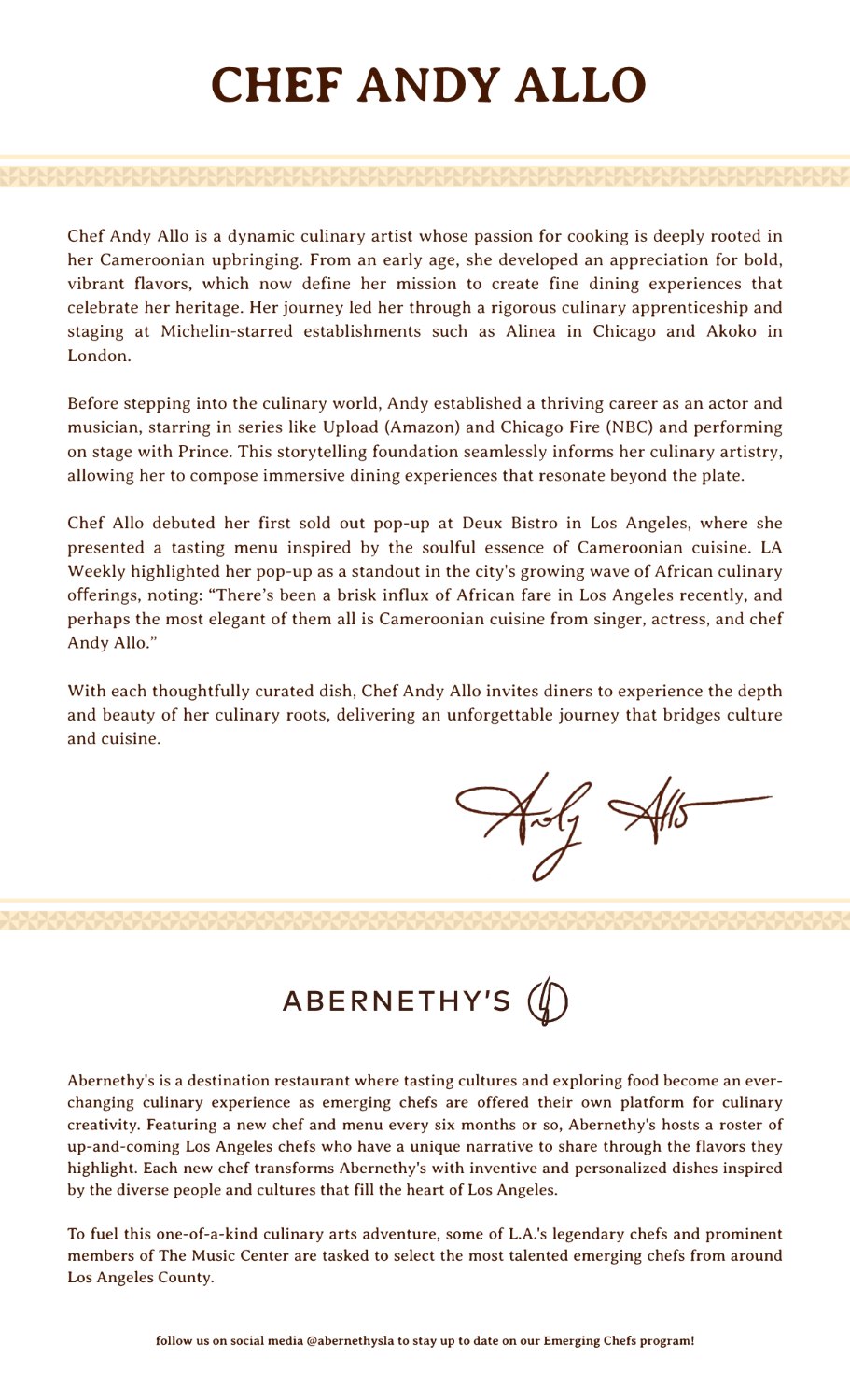 Abernethy&rsquo;s — Chef Andy Allo — chef story